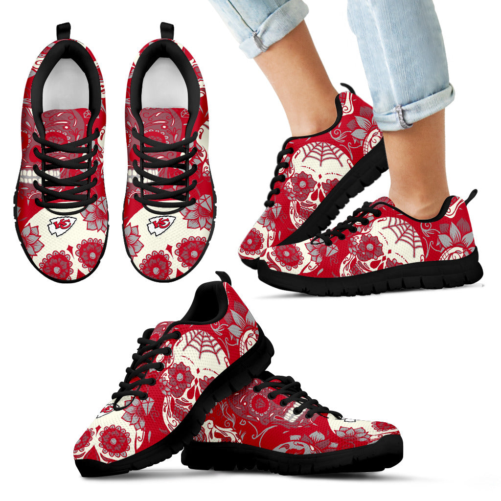 Kansas City Chiefs Colorful Sugar Skull Sneakers