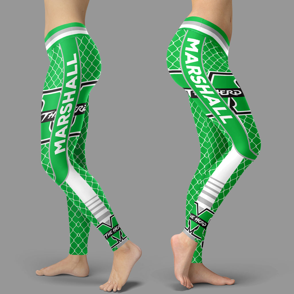 Single Small Line Circle Stylish Fashion Marshall Thundering Herd Leggings