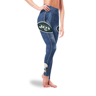 Amazing Blue Jeans New York Jets Leggings