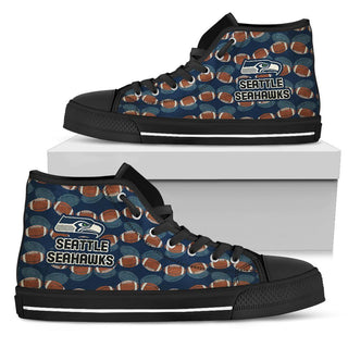 Wave Of Ball Seattle Seahawks High Top Shoes