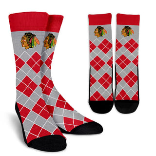 Gorgeous Chicago Blackhawks Argyle Socks