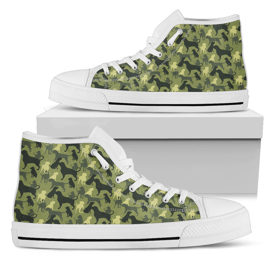 Camouflage Solider Military Rottweiler Dog High Top Shoes