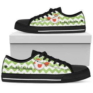 Green Wave Pattern Chicken Low Top Shoes