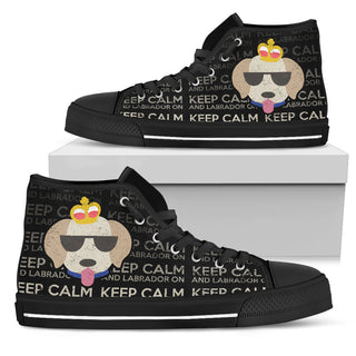 Keep Calm And Labrador On High Top Shoes