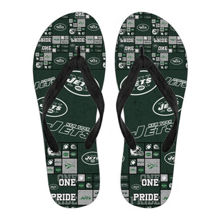 Color of Pride Flag New York Jets Flip Flops