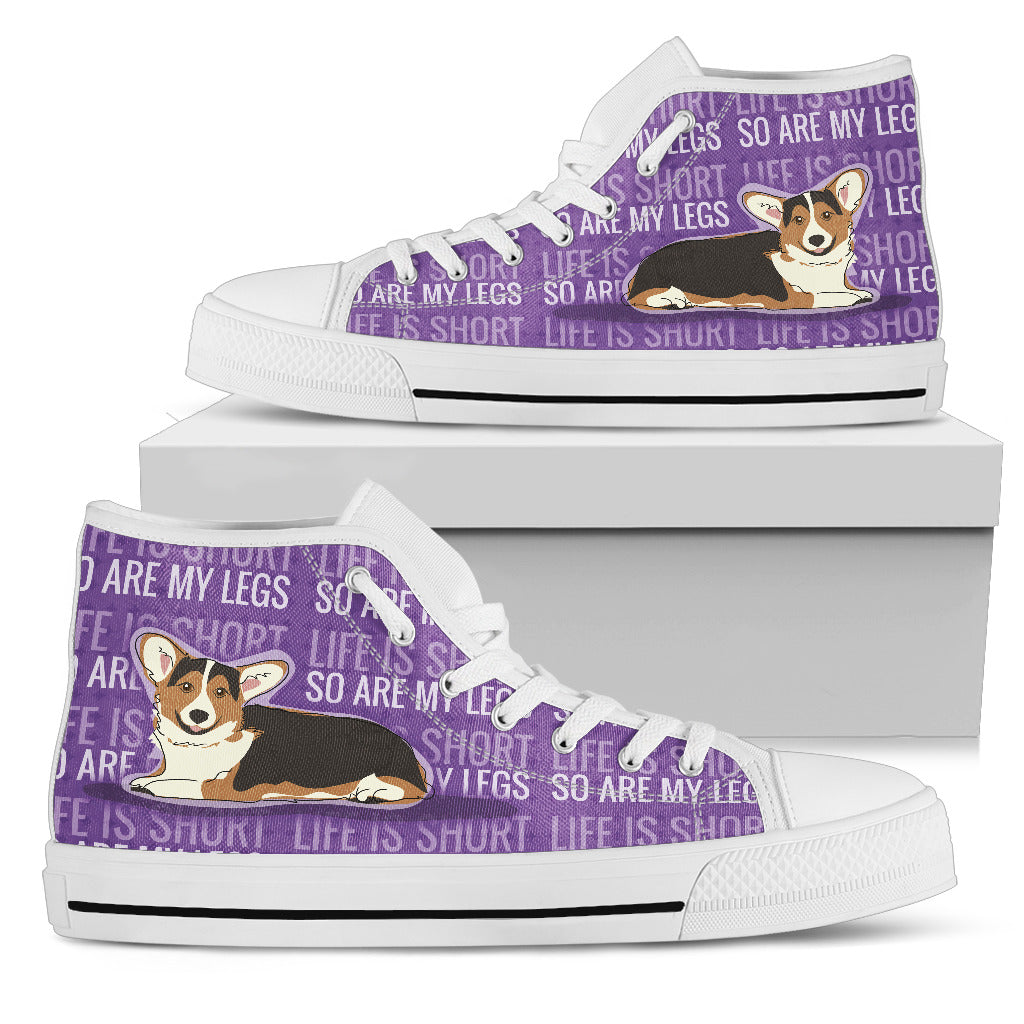 Life Is Short So Are My Legs Corgi Butt High Top Shoes