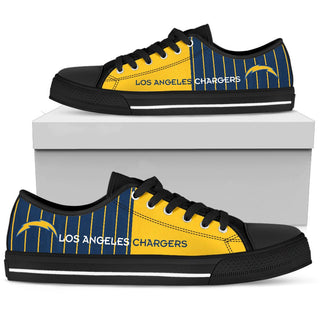 Simple Design Vertical Stripes Los Angeles Chargers Low Top Shoes