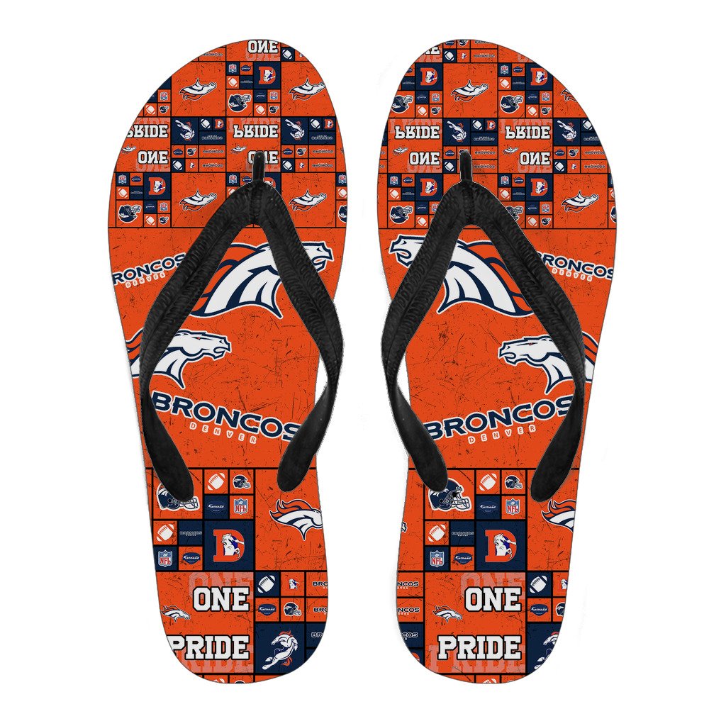 Color of Pride Flag Denver Broncos Flip Flops