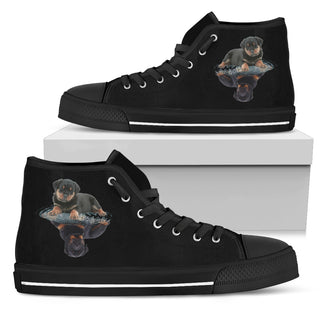 Rottweiler Dream Reflect Water High Top Shoes