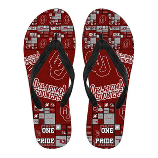 Color of Pride Flag Oklahoma Sooners Flip Flops
