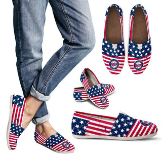 Vintage Star America Flag Minnesota Twins Women Casual Shoes