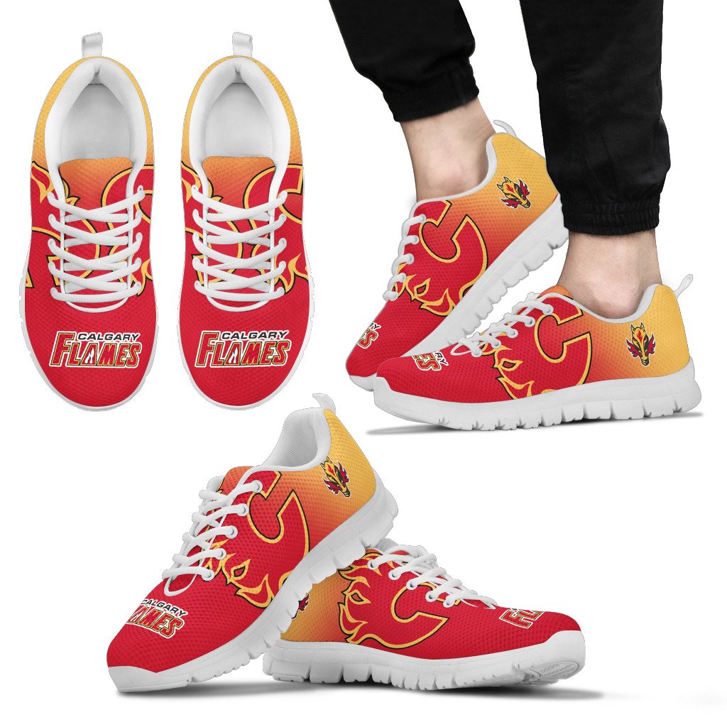Awesome Unofficial Calgary Flames Sneakers