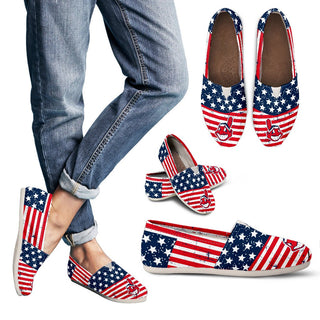 Vintage Star America Flag Cleveland Indians Women Casual Shoes