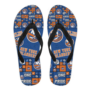 Color of Pride Flag New York Islanders Flip Flops