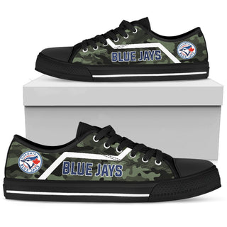 Camo Toronto Blue Jays Logo Low Top Shoes