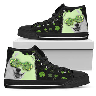 Samoyed Wearing Four Leaf Clover Eyeglasses High Top Shoes