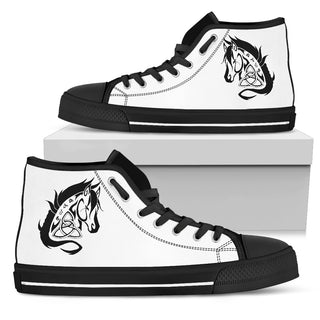 Celtic Horse Black High Top Shoes