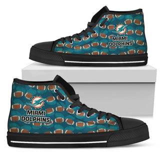 Wave Of Ball Miami Dolphins High Top Shoes