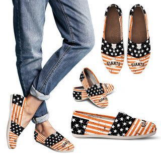 Vintage Star America Flag San Francisco Giants Women Casual Shoes