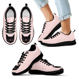 Cat Black Pink White Lovely Cat Couple Charming Fabulous Sneakers Ver 1