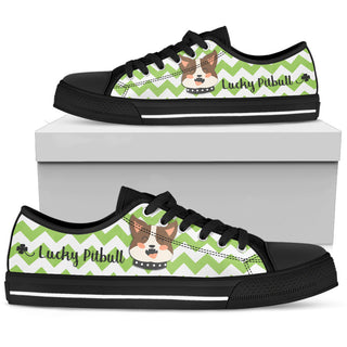 Green Wave Pattern Pitbull Low Top Shoes