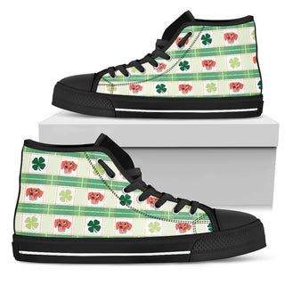 Shamrock With Dachshund High Top Shoes