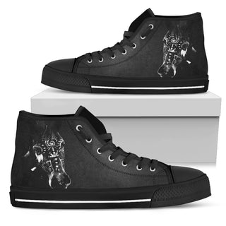 Antique Symbol Black Horse High Top Shoes