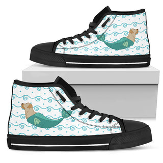 Labrador Mermaid Unicorn Cute High Top Shoes Beach Swim