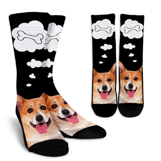 Nice Dog Socks - Corgi Face 3D Print Socks, is nice gift for friends