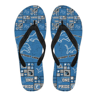 Color of Pride Flag Detroit Lions Flip Flops