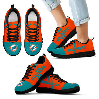 Colorful Line Stripe Miami Dolphins Sneakers
