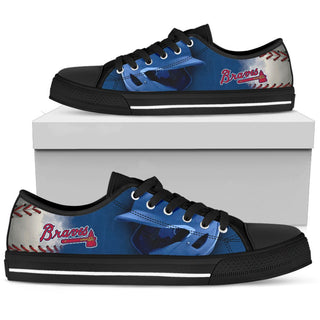 Artistic Scratch Of Atlanta Braves Low Top Shoes