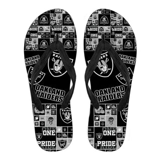 Color of Pride Flag Oakland Raiders Flip Flops