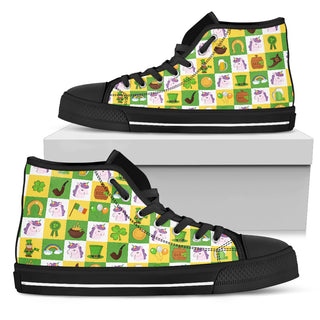 Unicorn And Saint Patrick's Day Elements High Top Shoes