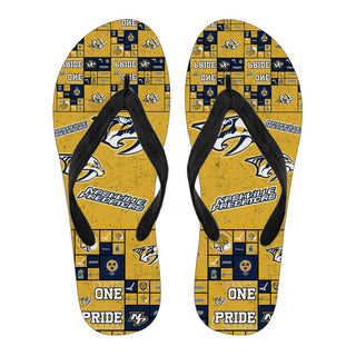 Color of Pride Flag Nashville Predators Flip Flops