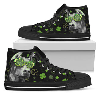 Doberman Wearing Four Leaf Clover Eyeglasses High Top Shoes