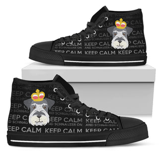 Keep Calm And Schnauzer On High Top Shoes