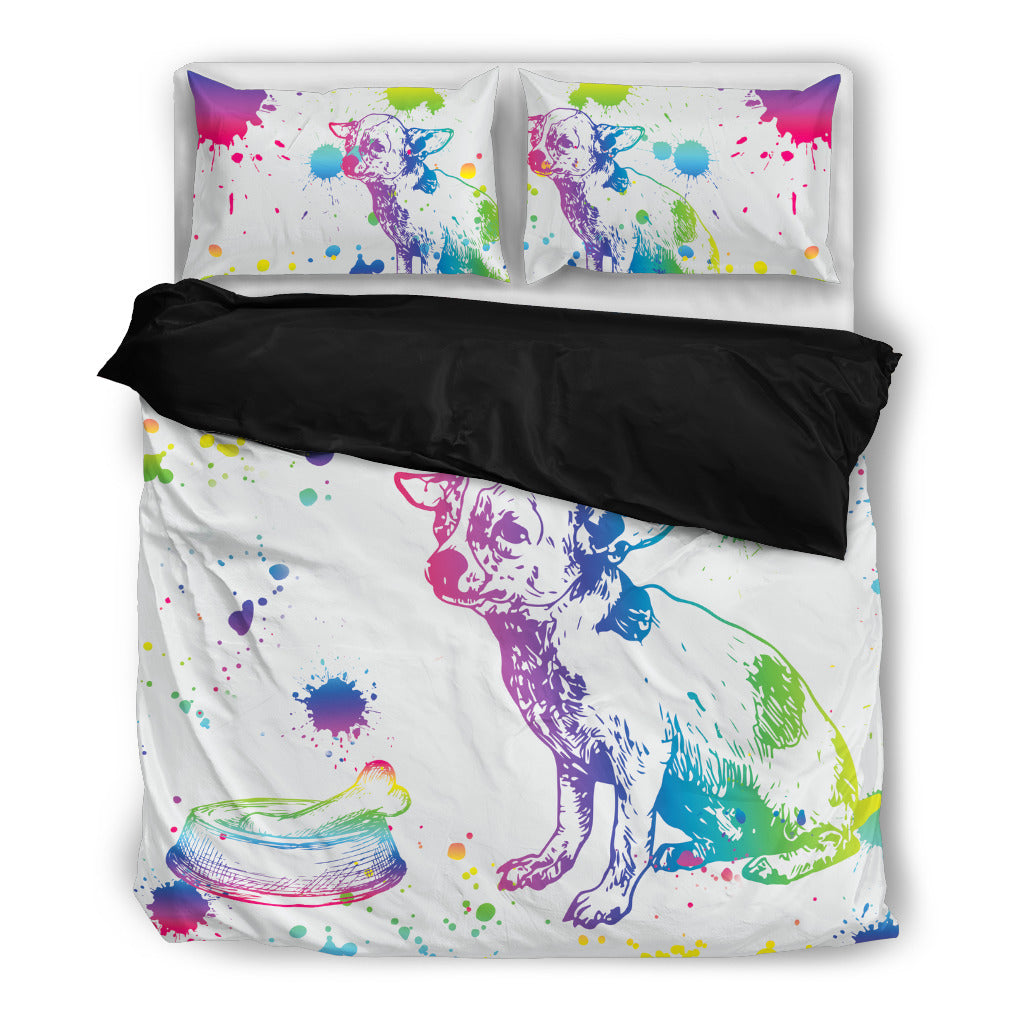 Chihuahua Watercolor White Background Bedding Sets
