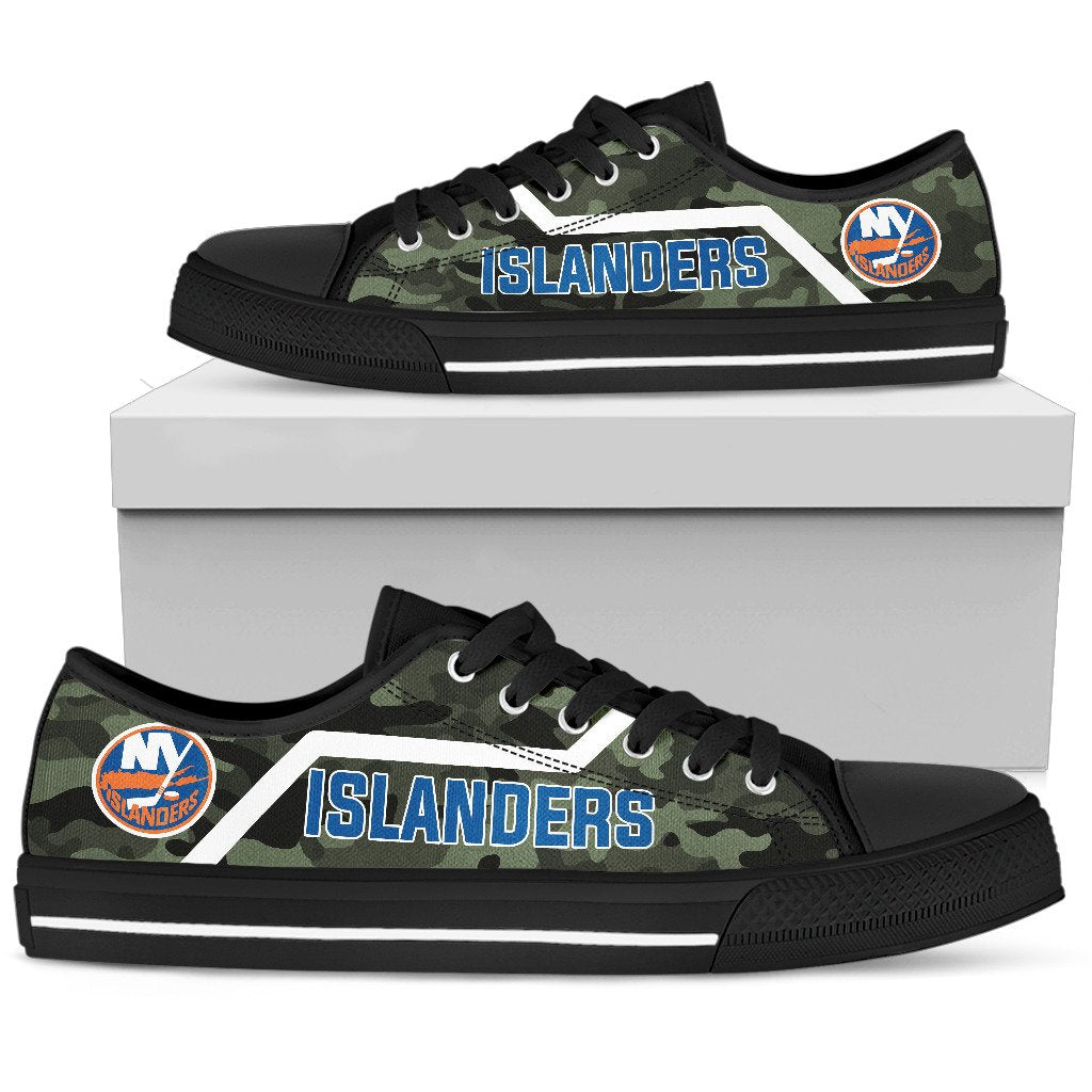 Camo New York Islanders Logo Low Top Shoes