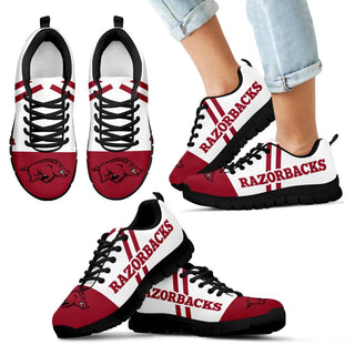 Colorful Line Stripe Arkansas Razorbacks Sneakers