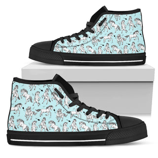 Blue Painting Pony High Top Shoes