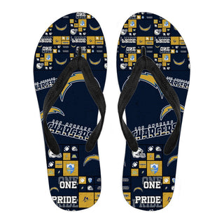 Color of Pride Flag Los Angeles Chargers Flip Flops