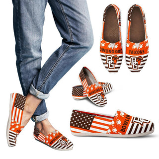 Proud of American Flag Bowling Green Falcons Casual Shoes