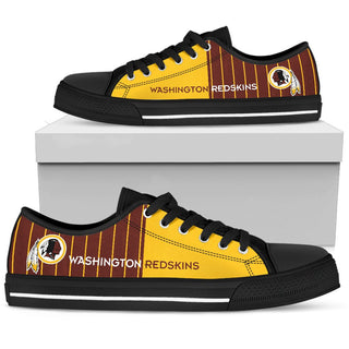 Simple Design Vertical Stripes Washington Redskins Low Top Shoes