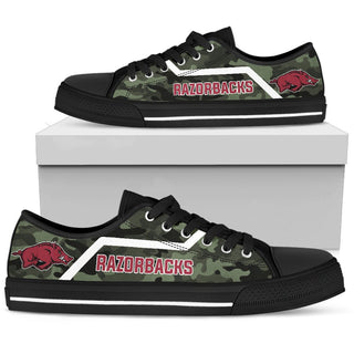 Camo Arkansas Razorbacks Logo Low Top Shoes