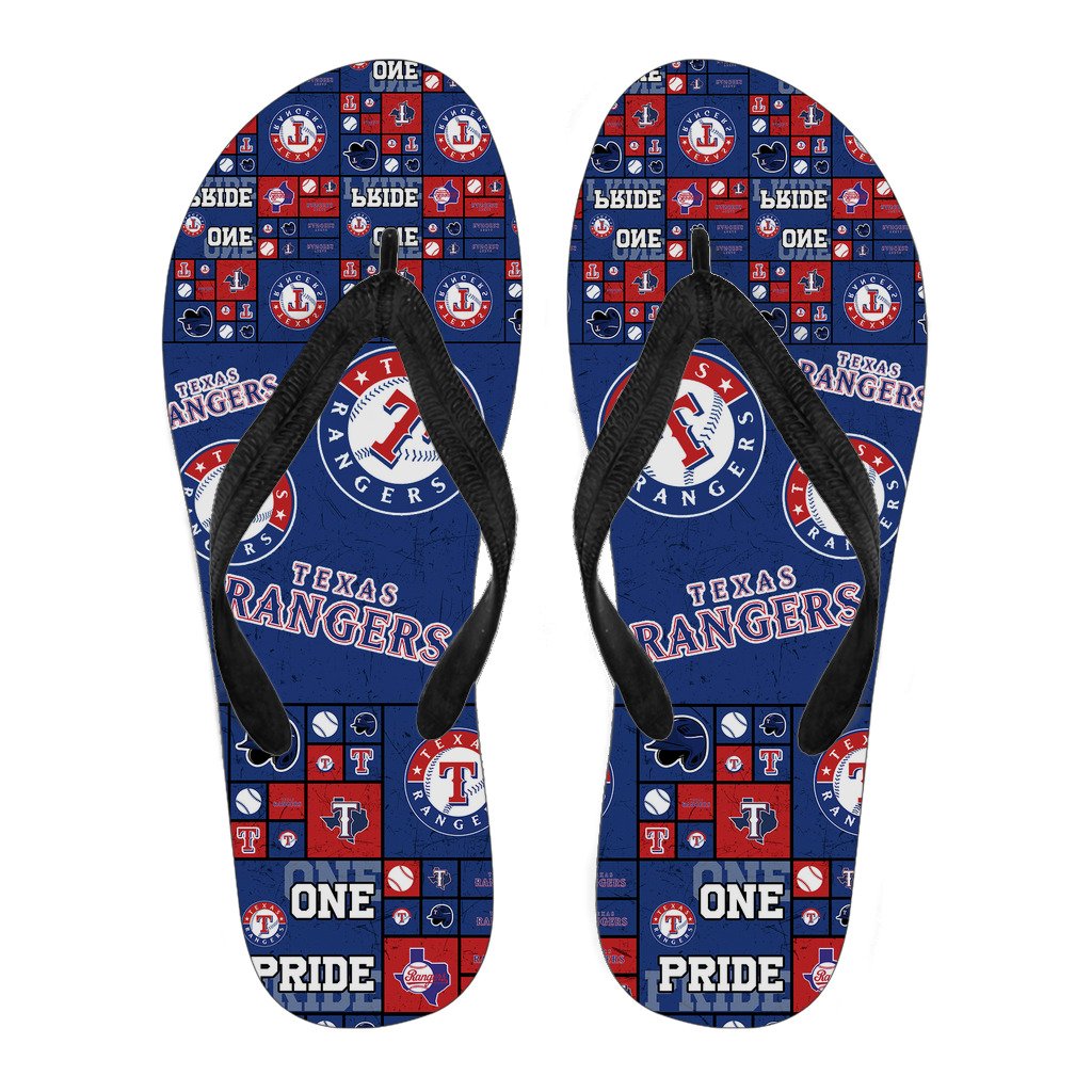 Color of Pride Flag Texas Rangers Flip Flops