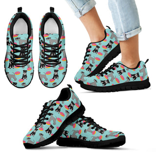 Retro Donuts Pattern Schnauzer Sneakers