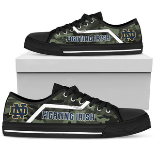 Camo Notre Dame Fighting Irish Logo Low Top Shoes