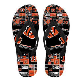 Color of Pride Flag Cincinnati Bengals Flip Flops