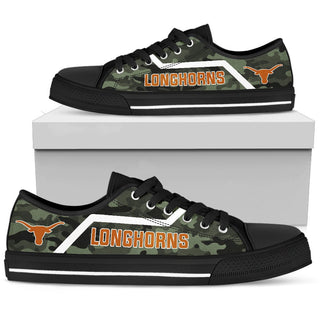Camo Texas Longhorns Logo Low Top Shoes